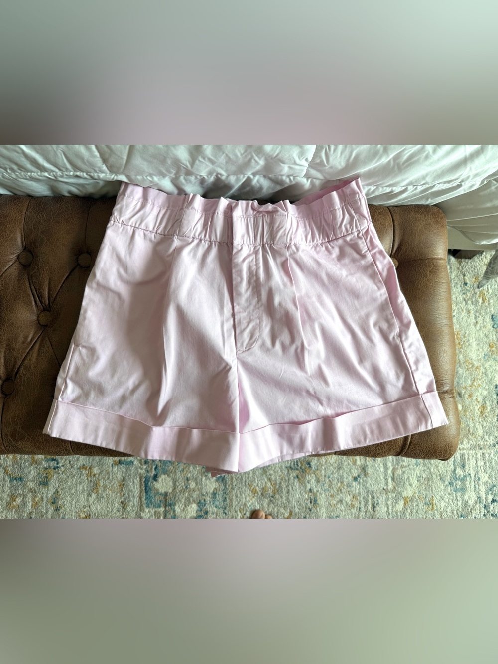 J. Crew Light Pink High-Waist Elastic Shorts